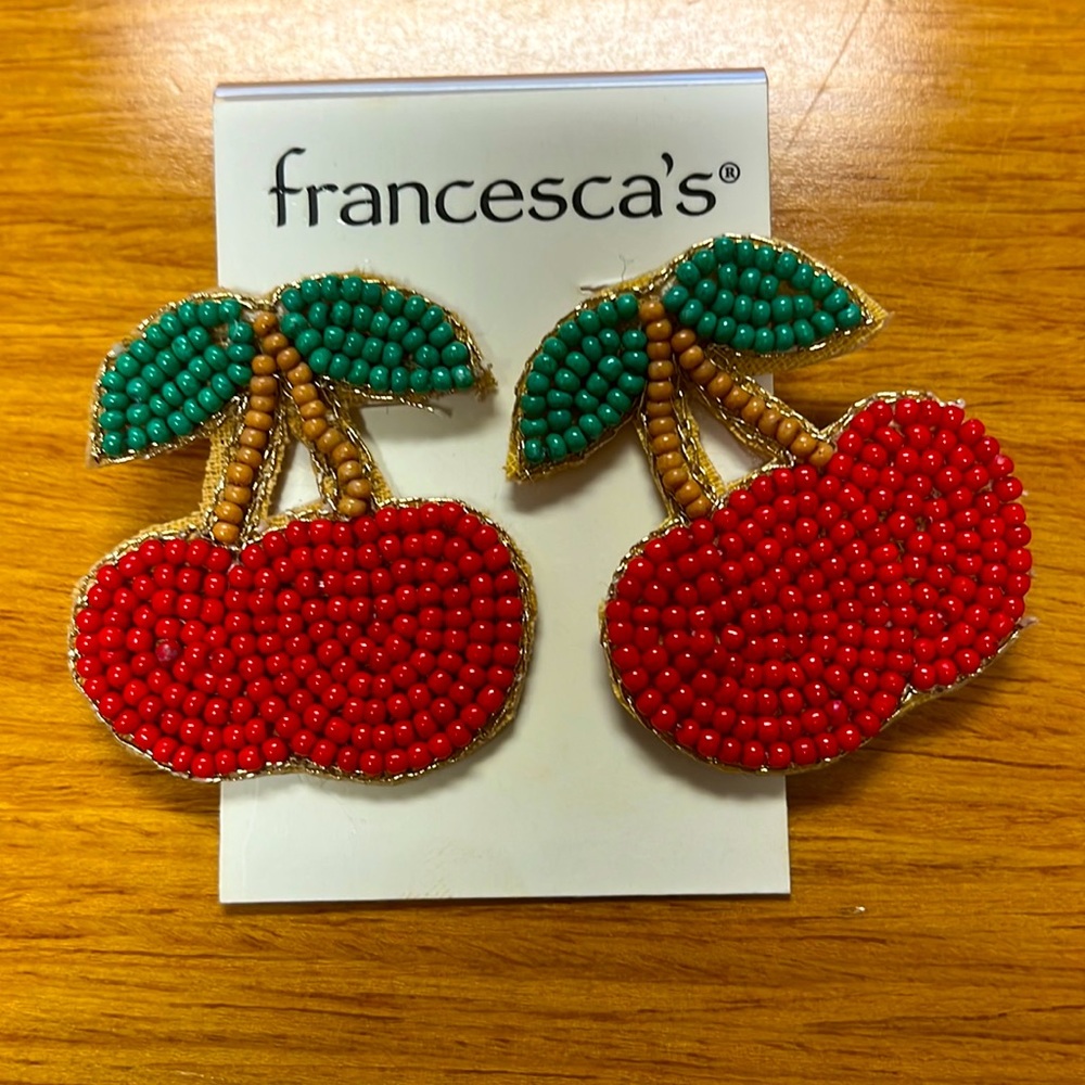 Cherry beaded earrings!